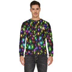 Star Colorful Christmas Abstract Men s Fleece Sweatshirt by Cemarart