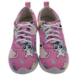 Cute Animal Little Cat Seamless Pattern Mens Athletic Shoes by Grandong