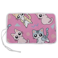 Cute Animal Little Cat Seamless Pattern Pen Storage Case (m) by Grandong