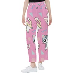 Cute Animal Little Cat Seamless Pattern Women s Pants  by Grandong