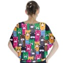 Cat Funny Colorful Pattern Batwing Chiffon Blouse View2