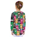 Cat Funny Colorful Pattern Kids  Long Sleeve T-Shirt View2