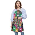 Cat Funny Colorful Pattern Pocket Apron View1