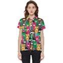 Cat Funny Colorful Pattern Short Sleeve Pocket Shirt View1