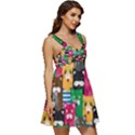 Cat Funny Colorful Pattern Ruffle Strap Babydoll Chiffon Dress View3