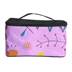 Pink Flowers Pattern Cosmetic Storage Case by Grandong