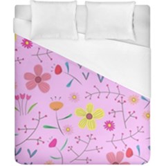 Pink Flowers Pattern Duvet Cover (california King Size) by Grandong