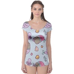 Pusheen Cat Cute Boyleg Leotard  by Grandong