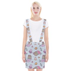 Pusheen Cat Cute Braces Suspender Skirt by Grandong