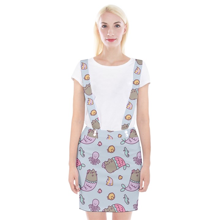 Pusheen Cat Cute Braces Suspender Skirt