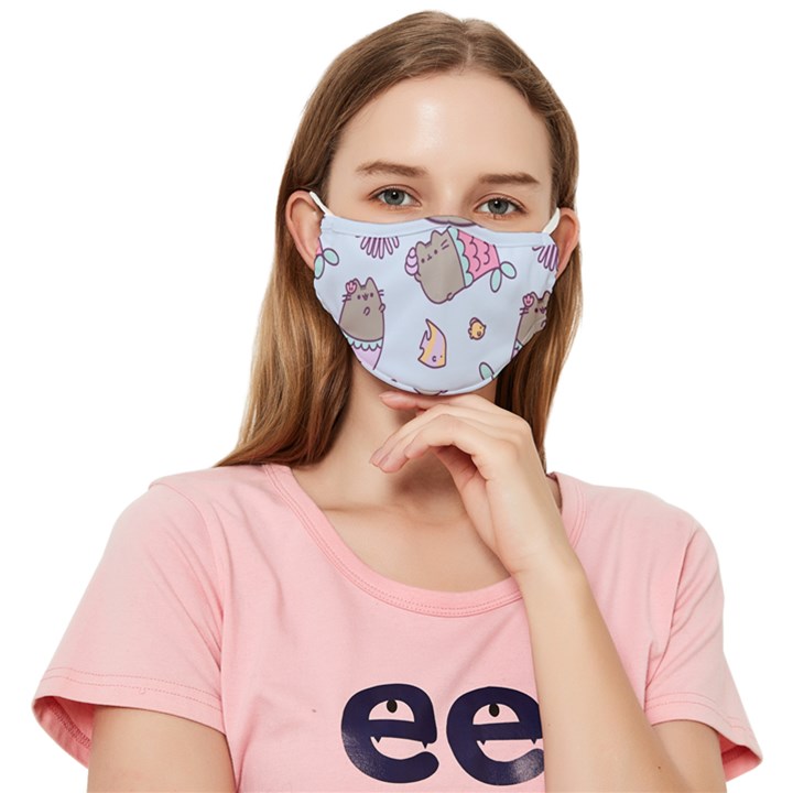 Pusheen Cat Cute Fitted Cloth Face Mask (Adult)