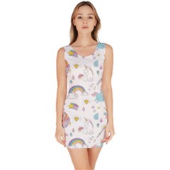 Unicorn Diamond Rainbow Shooting Star Bodycon Dress by Grandong