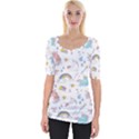 Unicorn Diamond Rainbow Shooting Star Wide Neckline T-Shirt View1