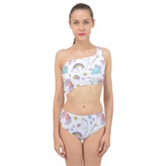 Unicorn Diamond Rainbow Shooting Star Spliced Up Two Piece Swimsuit by Grandong