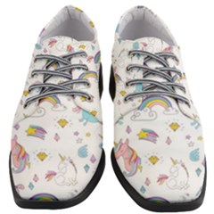 Unicorn Diamond Rainbow Shooting Star Women Heeled Oxford Shoes by Grandong