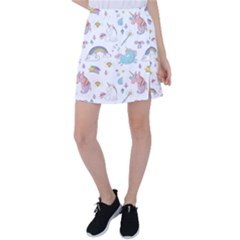 Unicorn Diamond Rainbow Shooting Star Tennis Skirt by Grandong