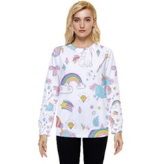 Unicorn Diamond Rainbow Shooting Star Hidden Pocket Sweatshirt by Grandong