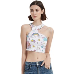 Unicorn Diamond Rainbow Shooting Star Cut Out Top