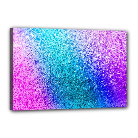 Rainbow Color Colorful Pattern Canvas 18  X 12  (stretched) by Grandong