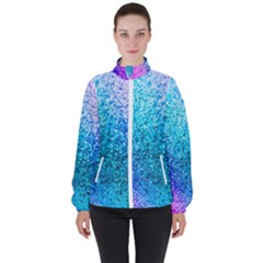 Rainbow Color Colorful Pattern Women s High Neck Windbreaker by Grandong