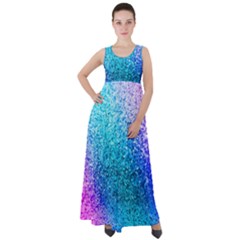 Rainbow Color Colorful Pattern Empire Waist Velour Maxi Dress by Grandong