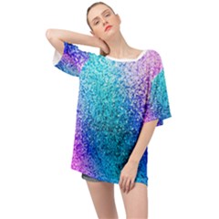 Rainbow Color Colorful Pattern Oversized Chiffon Top by Grandong