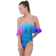 Rainbow Color Colorful Pattern Drape Piece Swimsuit by Grandong