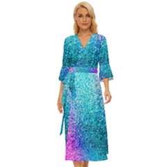 Rainbow Color Colorful Pattern Midsummer Wrap Dress by Grandong