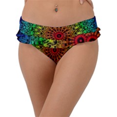 Rainbow Mandala Abstract Pastel Pattern Frill Bikini Bottoms by Grandong