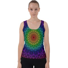 Rainbow Mandala Abstract Pastel Pattern Velvet Tank Top by Grandong