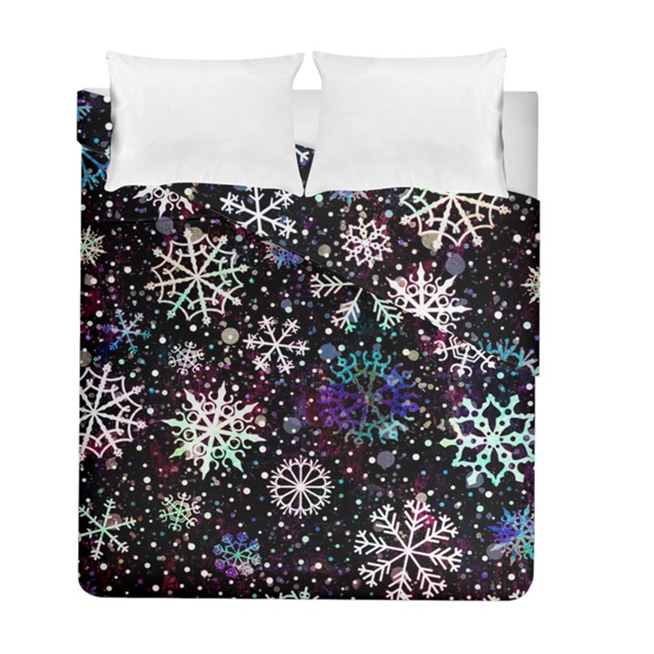 Shiny Winter Snowflake Duvet Cover Double Side (Full/ Double Size)