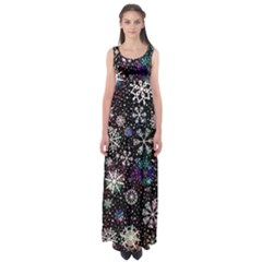 Shiny Winter Snowflake Empire Waist Maxi Dress by Grandong