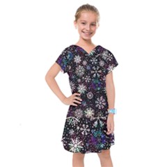 Shiny Winter Snowflake Kids  Drop Waist Dress by Grandong