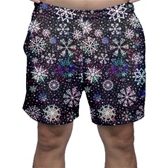 Shiny Winter Snowflake Men s Shorts