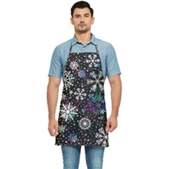 Shiny Winter Snowflake Kitchen Apron by Grandong