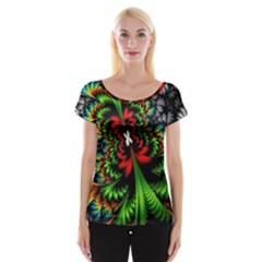 Kaleidoscopic Tropic Cap Sleeve Top by Grandong