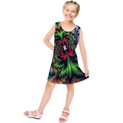 Kaleidoscopic Tropic Kids  Tunic Dress by Grandong