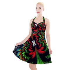 Kaleidoscopic Tropic Halter Party Swing Dress  by Grandong