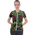 Kaleidoscopic Tropic Short Sleeve Zip Up Jacket View1