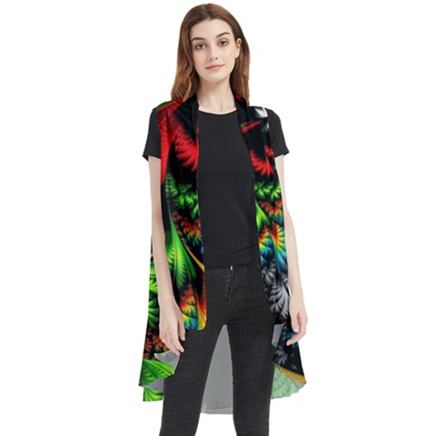 Kaleidoscopic Tropic Sleeveless Chiffon Waistcoat Shirt by Grandong