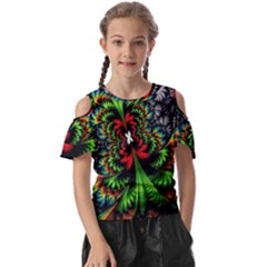 Kaleidoscopic Tropic Kids  Butterfly Cutout T-shirt by Grandong