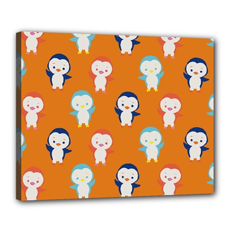 Cute Penguin Funny Pattern Canvas 20  X 16  (stretched) by Grandong