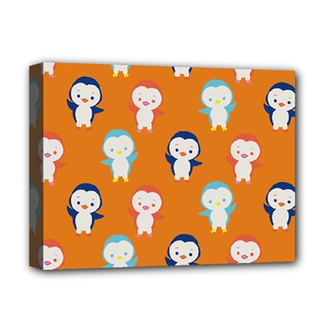 Cute Penguin Funny Pattern Deluxe Canvas 16  X 12  (stretched)  by Grandong