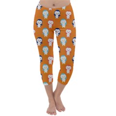 Cute Penguin Funny Pattern Capri Winter Leggings  by Grandong