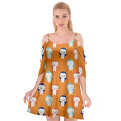 Cute Penguin Funny Pattern Cutout Spaghetti Strap Chiffon Dress by Grandong