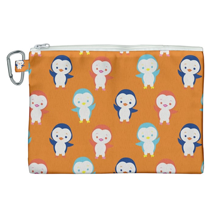 Cute Penguin Funny Pattern Canvas Cosmetic Bag (XL)