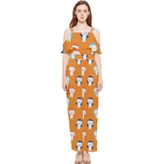 Cute Penguin Funny Pattern Draped Sleeveless Chiffon Jumpsuit by Grandong