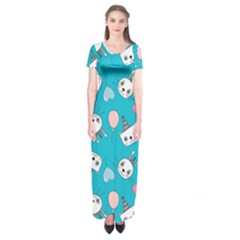 Cat Bunny Short Sleeve Maxi Dress