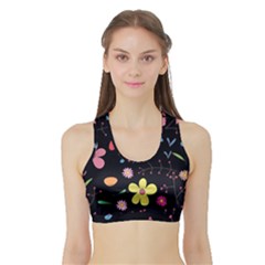 Beautiful Flower Plants Aesthetic Secret Garden Sports Bra With Border by Grandong