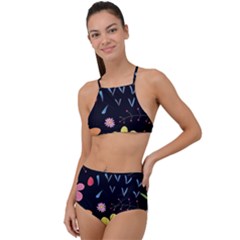 Beautiful Flower Plants Aesthetic Secret Garden Halter Tankini Set by Grandong